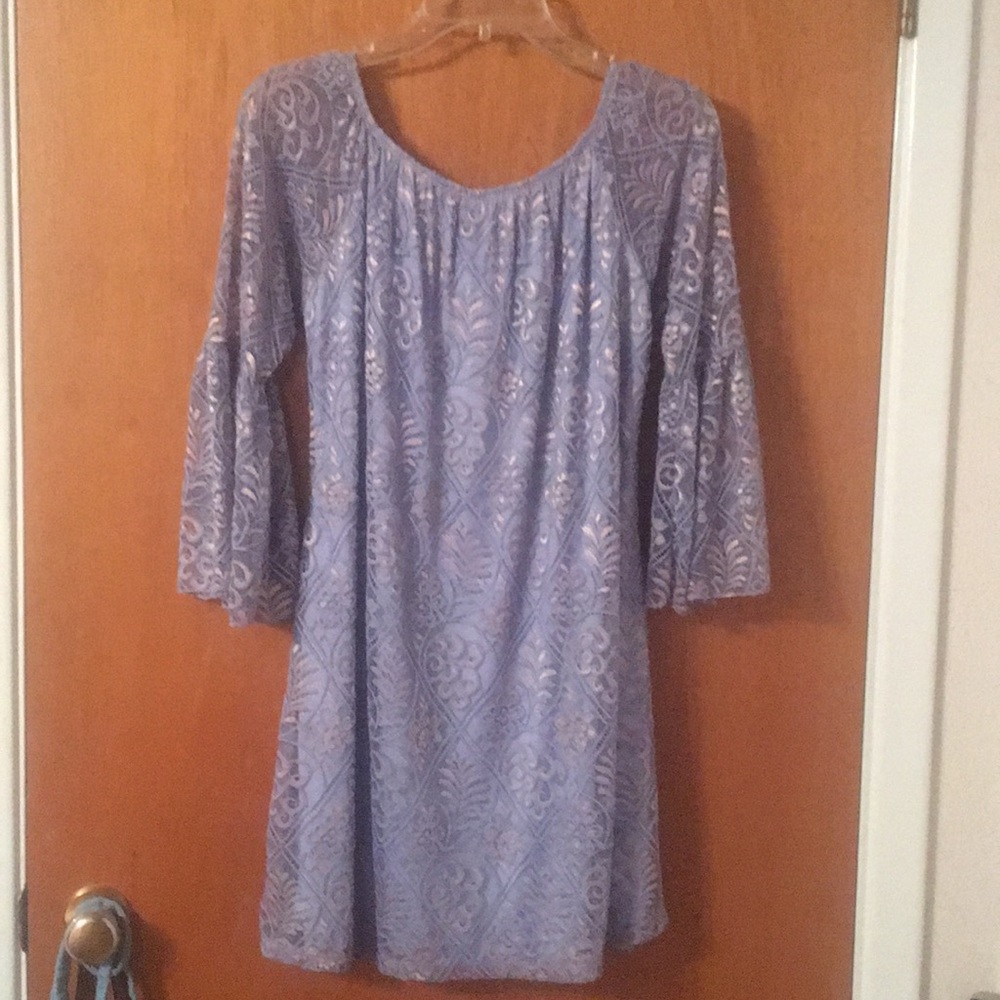 Dress with short bell sleeves. New with tags